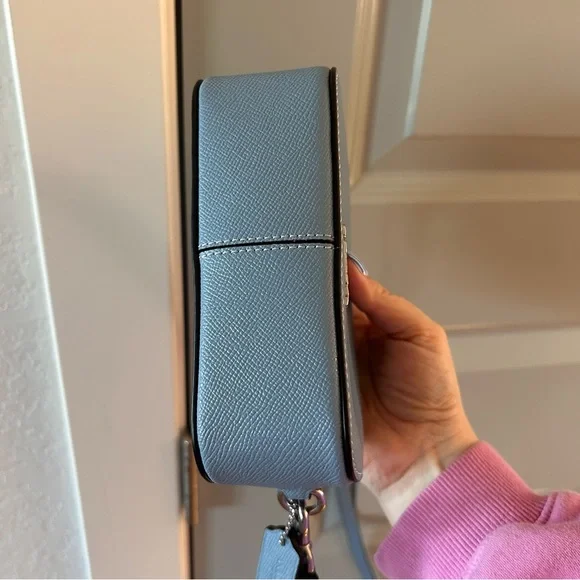 New Coach Mini Serena Crossbody Bag Silver Corn Flower Blue
